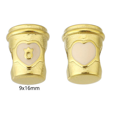 Bead trash can with a heart surgical steel two variants