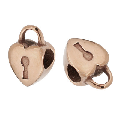 Bead with a large hole in the shape of a surgical steel castle