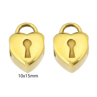 Bead with a large hole in the shape of a surgical steel castle