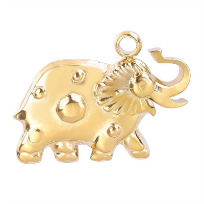 Elephant pendant, surgical steel, two color options
