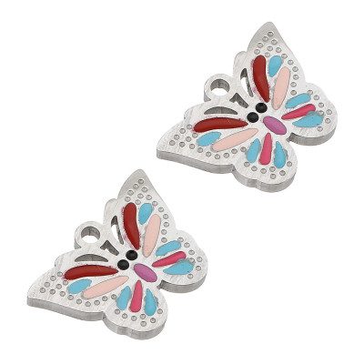 Butterfly pendant surgical steel COLOR EMAIL