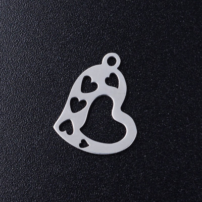 Heart pendant with hearts on the sides, surgical steel