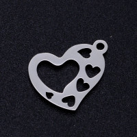 Heart pendant with hearts on the sides, surgical steel