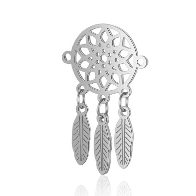 Dream catcher connector, surgical steel, two color variants