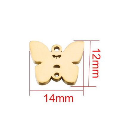 Butterfly pendant surgical steel three color variants