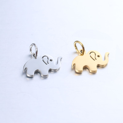 Elephant pendant, surgical steel, two color options