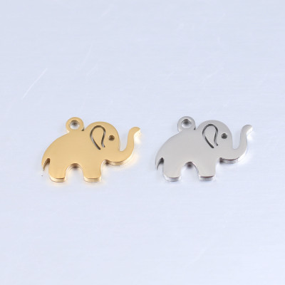 Elephant pendant, surgical steel, two color options