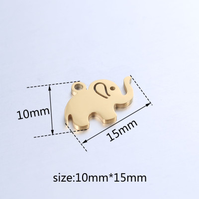 Elephant pendant, surgical steel, two color options