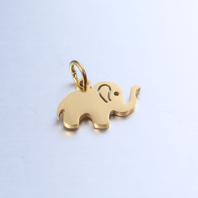 Elephant pendant, surgical steel, two color options
