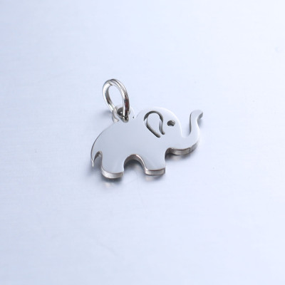 Elephant pendant, surgical steel, two color options