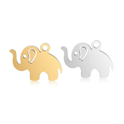 Elephant pendant, surgical steel, two color options