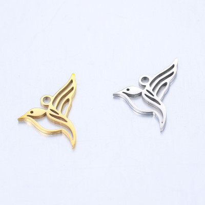 Pendant FLYING BIRD surgical steel two color variants