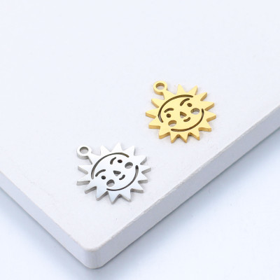 Pendant shining sun surgical steel two color variants