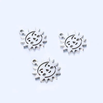 Pendant shining sun surgical steel two color variants