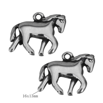 Surgical steel horse pendant
