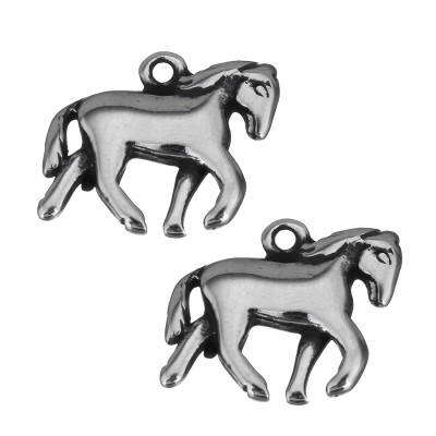 Surgical steel horse pendant