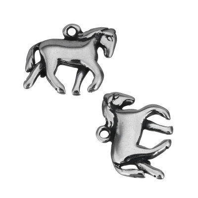 Surgical steel horse pendant
