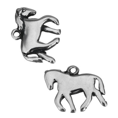 Surgical steel horse pendant