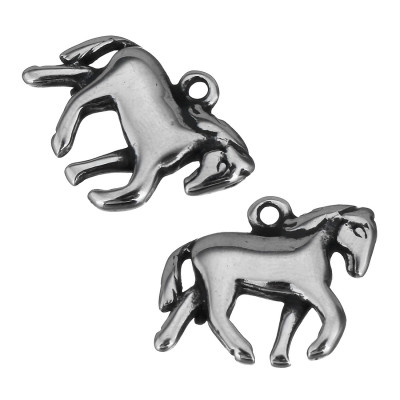 Surgical steel horse pendant