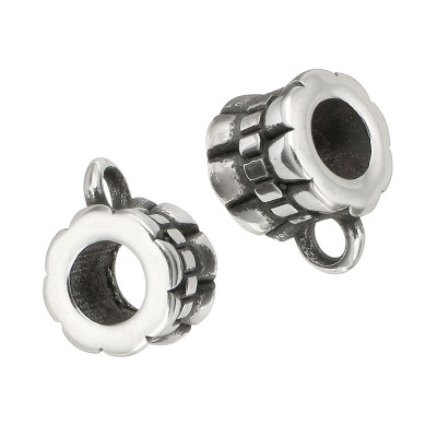 Bead with surgical steel eyelet