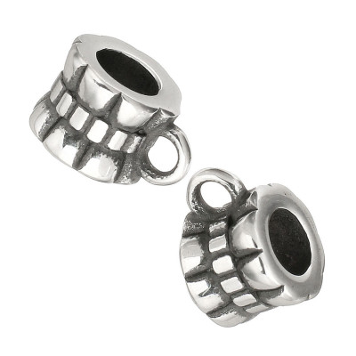 Bead with surgical steel eyelet