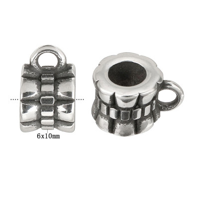 Bead with surgical steel eyelet