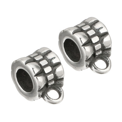 Bead with surgical steel eyelet