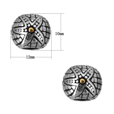 Bead with a large surgical steel starburst