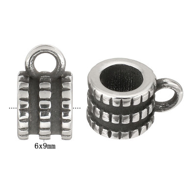 Bead with surgical steel eyelet