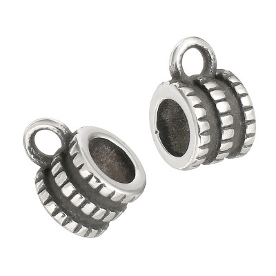 Bead with surgical steel eyelet