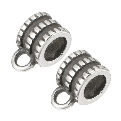 Bead with surgical steel eyelet