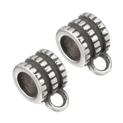 Bead with surgical steel eyelet