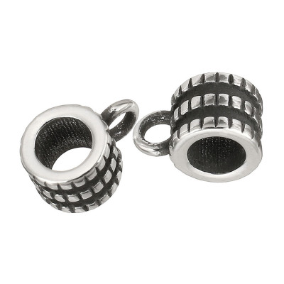 Bead with surgical steel eyelet