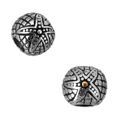 Bead with a large surgical steel starburst