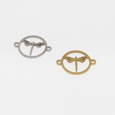 Dragonfly connector, surgical steel, two color variants