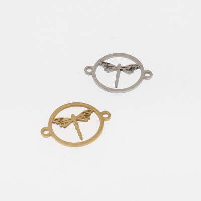Dragonfly connector, surgical steel, two color variants