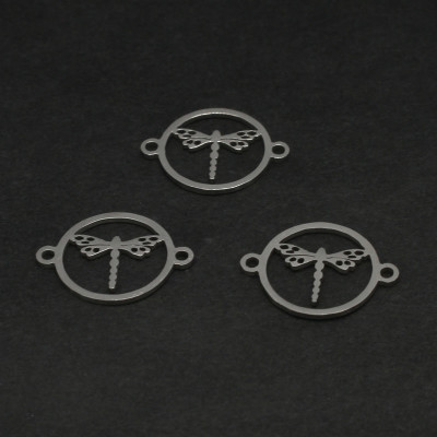 Dragonfly connector, surgical steel, two color variants