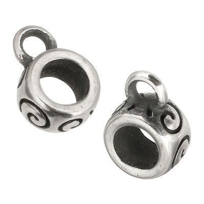 Bead with an eyelet with a spiral ornament, surgical steel