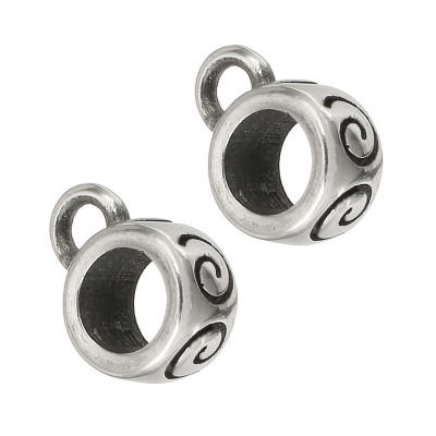 Bead with an eyelet with a spiral ornament, surgical steel