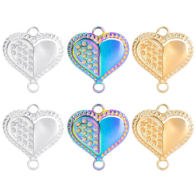 Connector HEART surgical steel 3 COLOR VARIANTS