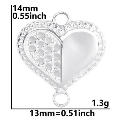 Connector HEART surgical steel 3 COLOR VARIANTS