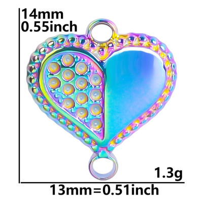 Connector HEART surgical steel 3 COLOR VARIANTS