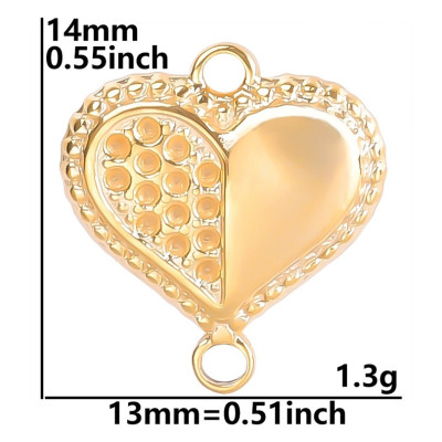 Connector HEART surgical steel 3 COLOR VARIANTS