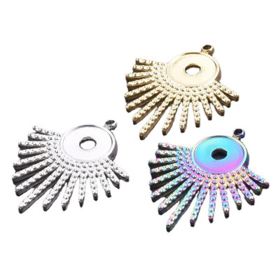 Pendant with bowl, surgical steel, three color options