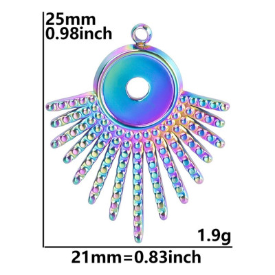 Pendant with bowl, surgical steel, three color options