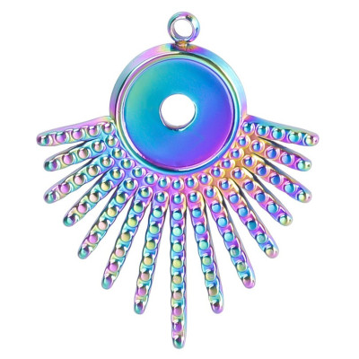 Pendant with bowl, surgical steel, three color options