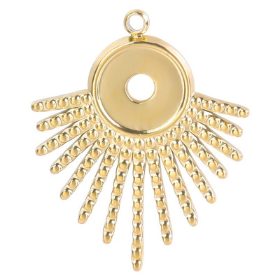 Pendant with bowl, surgical steel, three color options