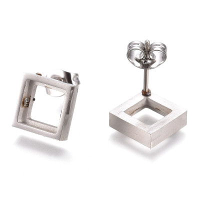 Puzeta square without stone, surgical steel