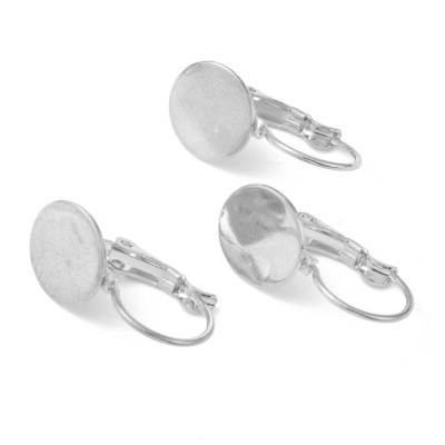 Mechanical earring with 10mm surgical steel plate