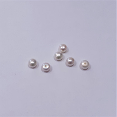 Freshwater natural white pearl 6-6.5mm semi-drilled